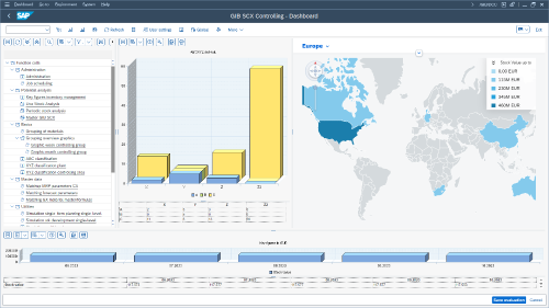 Screenshot: screen with several containers displaying different apps