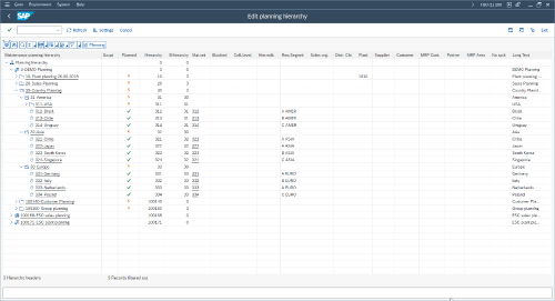 Screenshot showing the expansion of the demand segment field to the hierarchy structure.