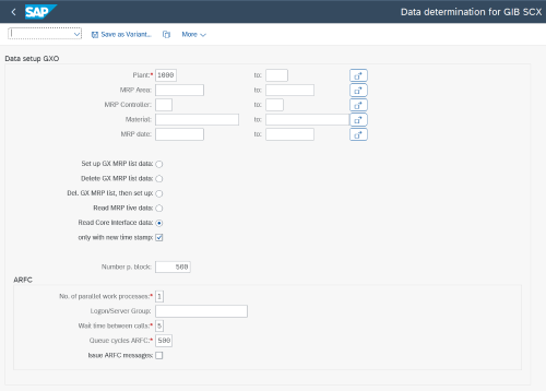 Screenshot: Save time of material planning via CIF interface