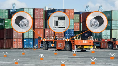 透過安全編碼器和安全控制器進行自動化的港口 AGV