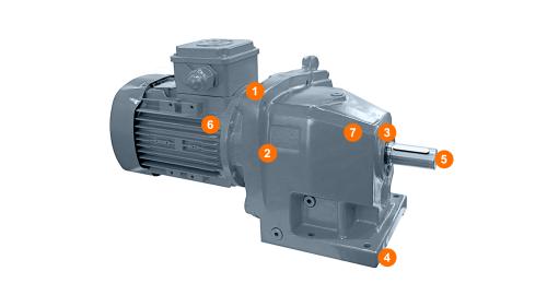 The graphic shows possible measuring points for 3-axis vibration sensors