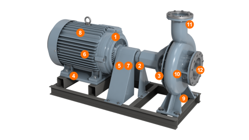 The graphic shows possible measuring points for 3-axis vibration sensors